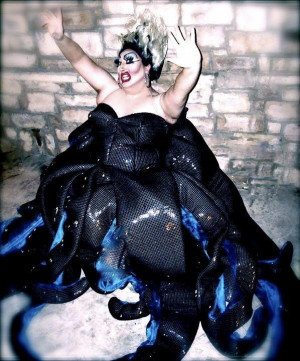 Ursula costume.the sequin looks shiny & wet looking More
