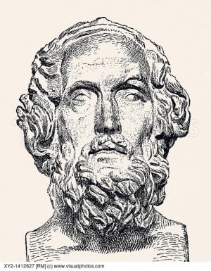 Homer ancient Greek epic poet From El Mundo Ilustrado published ...
