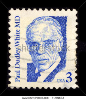 USA CIRCA 1986 A stamp printed in USA shows image of Paul Dudley White