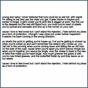 Depressing Love Quotes From Songs Sad song quote