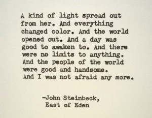 JOHN STEINBECK East of Eden Quote Made on Typewriter