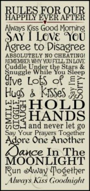 Rules for happy ever after....
