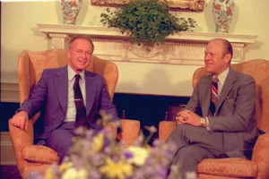 Ford with Israeli PM Yitzhak Rabin, 1975 (Photo Ron Sachs)