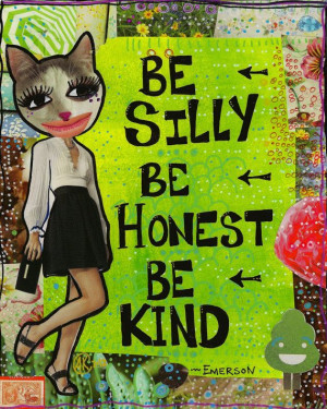 ... , Be KIND - Emerson Quote - 8 x 10 Print. [Whimsy Collage, on Etsy
