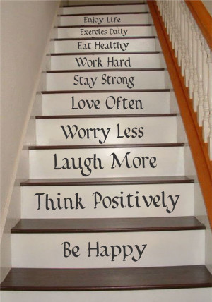 Life Quotes Stair Riser Decals, Stair Stickers, Wall Decals