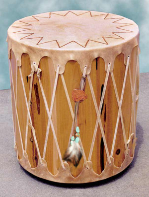 ... Chest / End Table - Authentic Native American Drum Table - SWLT136A