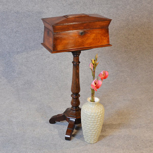 Antique Tea Poy Caddy on Rosewood Stand English