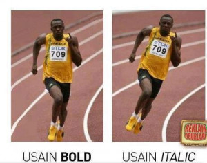 Usain Bolt in Bold and Italics