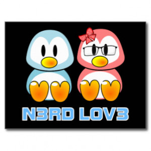 Nerd Valentine: Computer Geek Leet Speak Love Post Card