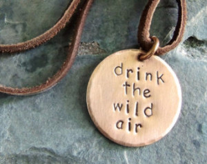 ... Emerson Quote, Inspirational Quote, Free Spirit, Simple Copper Pendant