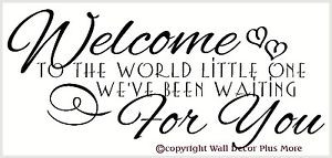 Welcome-to-the-World-Little-One-Baby-Room-Wall-Sticker-Quote-for ...