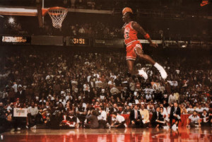 ... : Michael Jordan Famous Foul Line Dunk Vintage Sports Poster Print