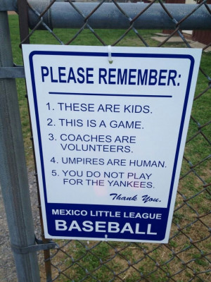 Little League baseball sign