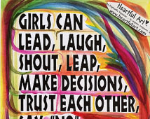 GIRLS Can 8x11 Inspirational POSTER Motivational Words of Confidence ...