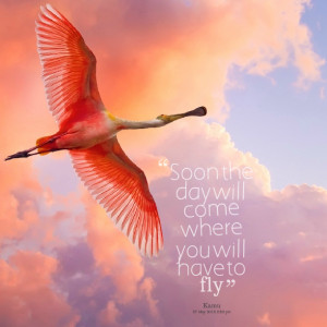Quotes Picture: soon the day will come where you will have to fly