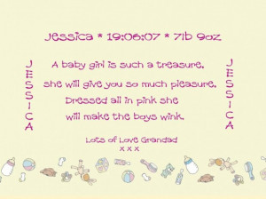 Family quotes new born baby girl gift with lily rose graphics frame