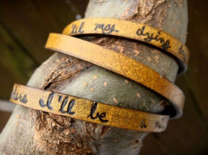 Ultra Long Hand Carved Custom Quote Leather Wrap Bracelet