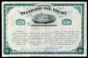 1887 John D. Rockefeller Signed Standard Oil Stock Certificate
