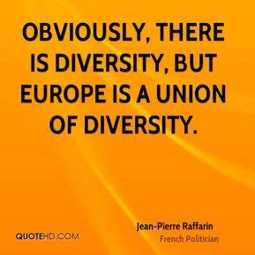 Jean-Pierre Raffarin - Obviously, there is diversity, but Europe is a ...