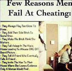 Few reasons men fail at cheating
