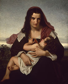 painting, The Scarlet Letter by Hugues Merle , Hester Prynne and Pearl ...