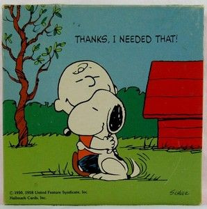 Charlie Brown and Snoopy Hug