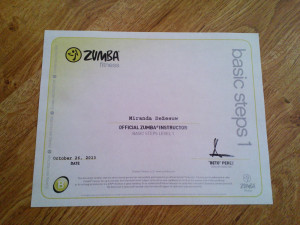 Zumba Problems My certificate from zumba