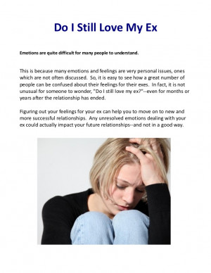 ... Still Love My Ex-How to Know If You Really Want 2 Get Your Ex Back