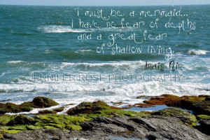 Anais Nin Mermaid Quote Art on Original Ocean Photo Framed 5x7 Photo ...
