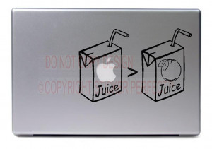 ... Juice - cute funny apple decal laptops notebooks stickers quotes art