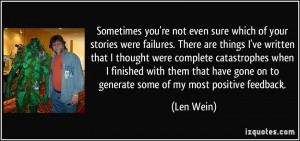 Sometimes you're not even sure which of your stories were failures ...