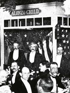 Mark Twain, (Samuel Clemens) at a dinner given for him c.1900, Gilded ...