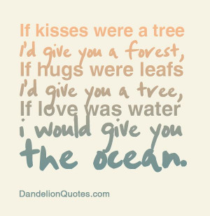 ... http dandelionquotes com if kisses were a tree id give you a forest