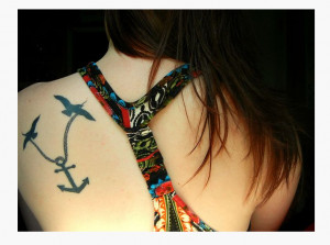 17) Cute Girly Anchor tattoo