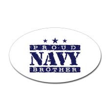 Proud Navy Brother Sticker (Oval) for