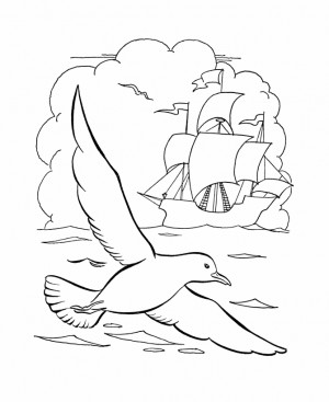 Columbus Day Sea And Ship Coloring Pages