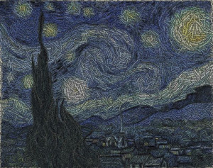 van Gogh's painting, Starry Night, made with the words of his quote ...