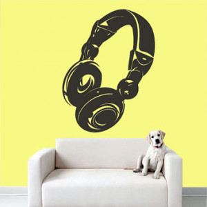 Wall Decal Vinyl Sticker Decals Art Decor Design Headphones Music Loud ...