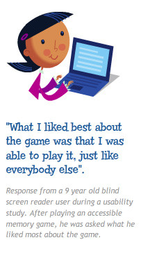 ... accessible to children with either a visual, hearing or mobility