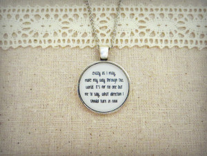 Dave matthews band captain inspired lyrical quote pendant necklace ...
