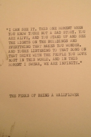 THE PERKS of being a WALLFLOWER: Typewriter quote on 5x7 cardstock on ...