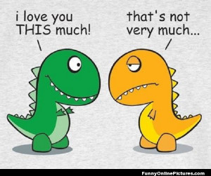 ... meme picture of dinosaurs expressing their love for one another