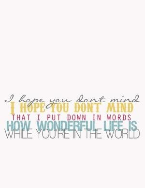 hope you don't mind...