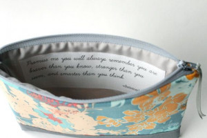 Cosmetic Clutch Purse with Inspirational Quote