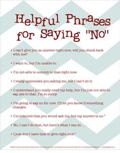 Helpful Ways To Say NO (Healthy Boundaries) More