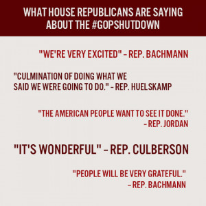 Quotes from Republicans on shutdown of government.
