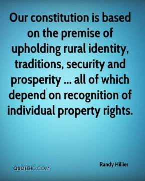 Randy Hillier - Our constitution is based on the premise of upholding ...
