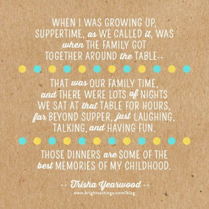 ... Trisha Yearwood on the importance of families eating dinner together