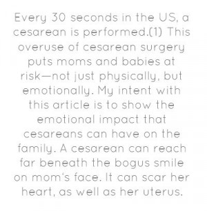 Every 30 seconds in the US, a cesarean is performed.(1)...