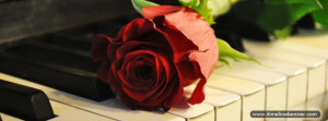 Red Rose and Piano Music Facebook Cover
